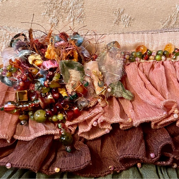 Vintage Mary Frances Silk Chiffon Fairy Beaded Luxury Clutch Purse Butterfly - Picture 6 of 16